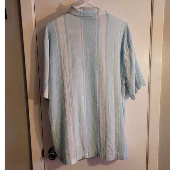 NWT Standard Cloth Men's Button Down Shirt Blue White Striped Short Sleeve Small - Picture 4 of 12